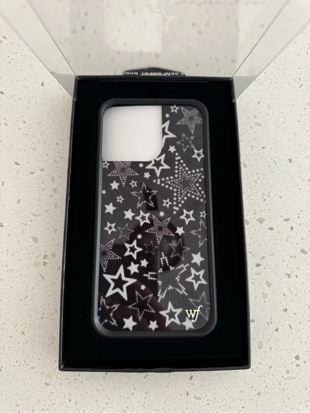 Wildflowers Black and White Star Pattern Phone Case